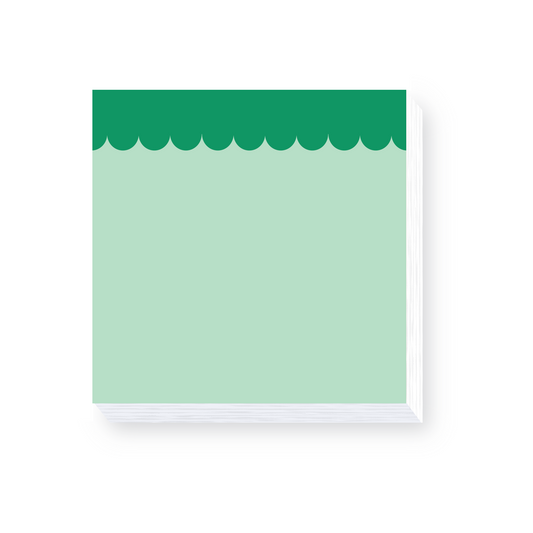 Green Scallop Post It Note