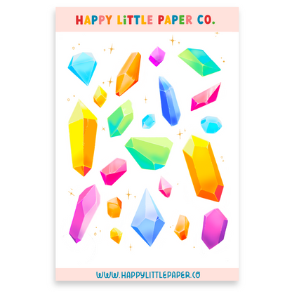 Sticker Sheet-Rainbow Crystals