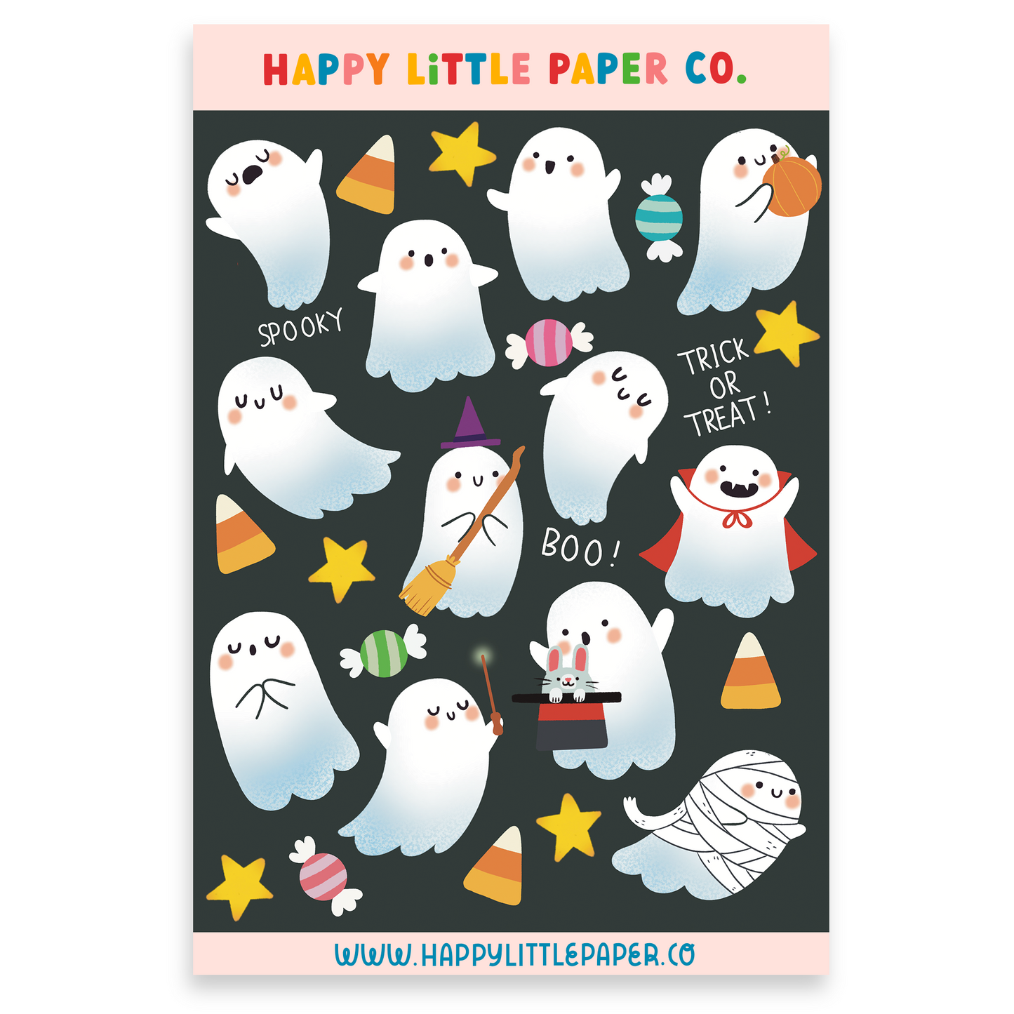 Sticker Sheet-Halloween Ghosts