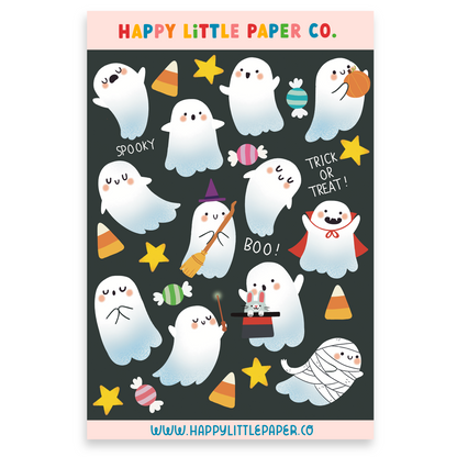 Sticker Sheet-Halloween Ghosts