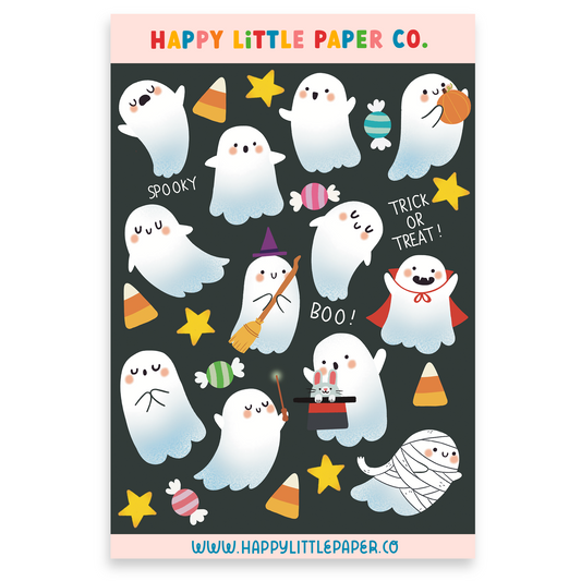 Sticker Sheet-Halloween Ghosts