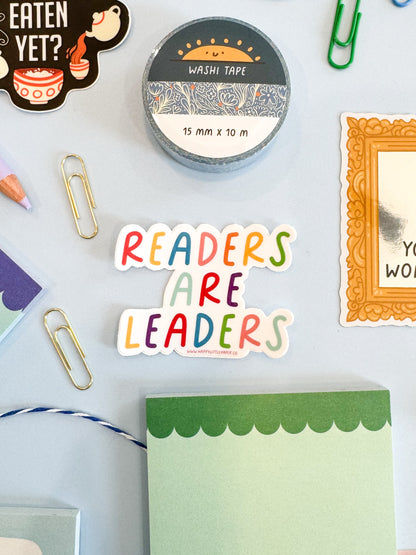 Vinyl Sticker-Readers Are Leaders  (STEM, Teacher, Feminist, Book, Literary)