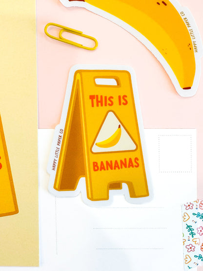 Vinyl Sticker-This Is Bananas (Food, Funny, Pun)