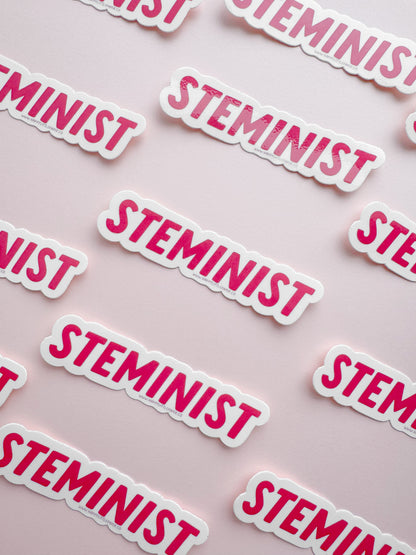 Vinyl Sticker-Steminist  (STEM, Teacher, Feminist, Pun)