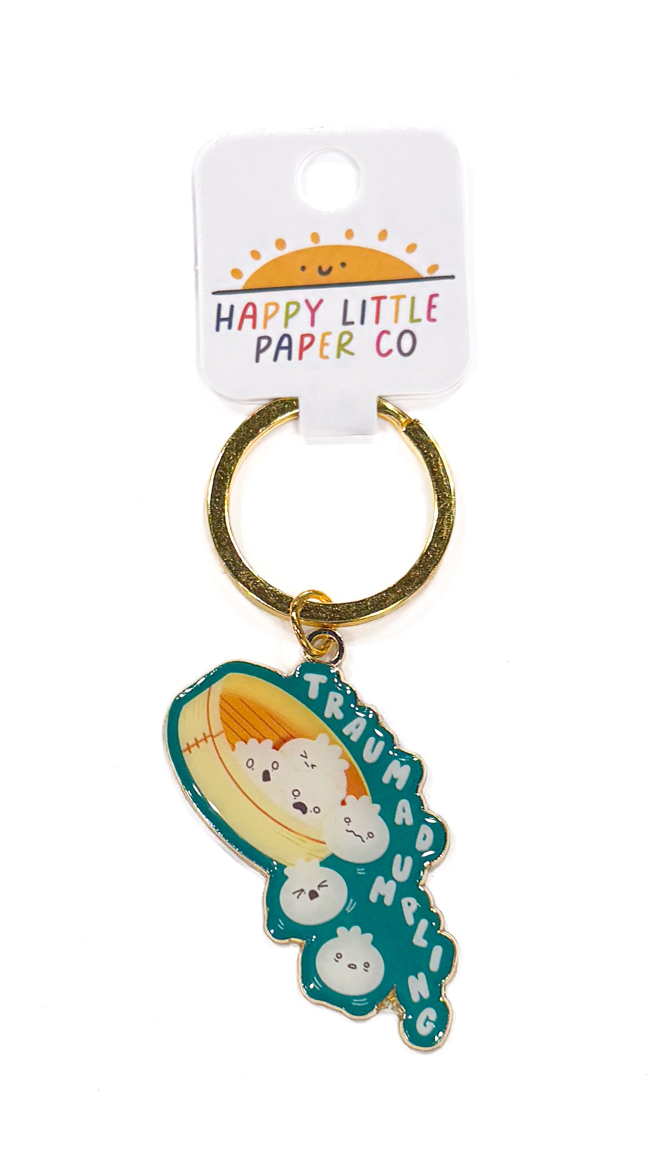 Trauma Dumpling Enamel Keychain