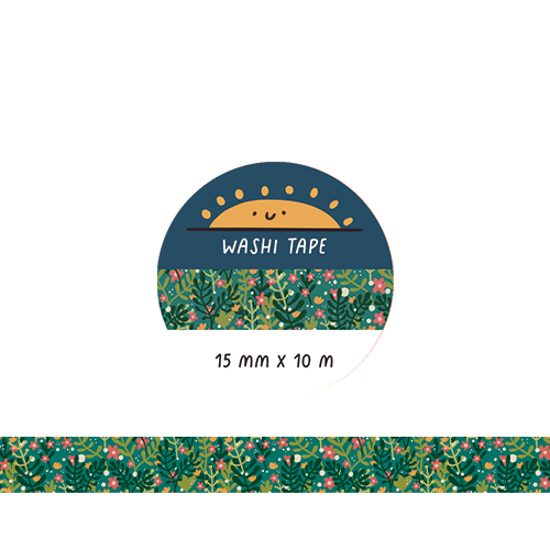 Green Floral Washi Tape