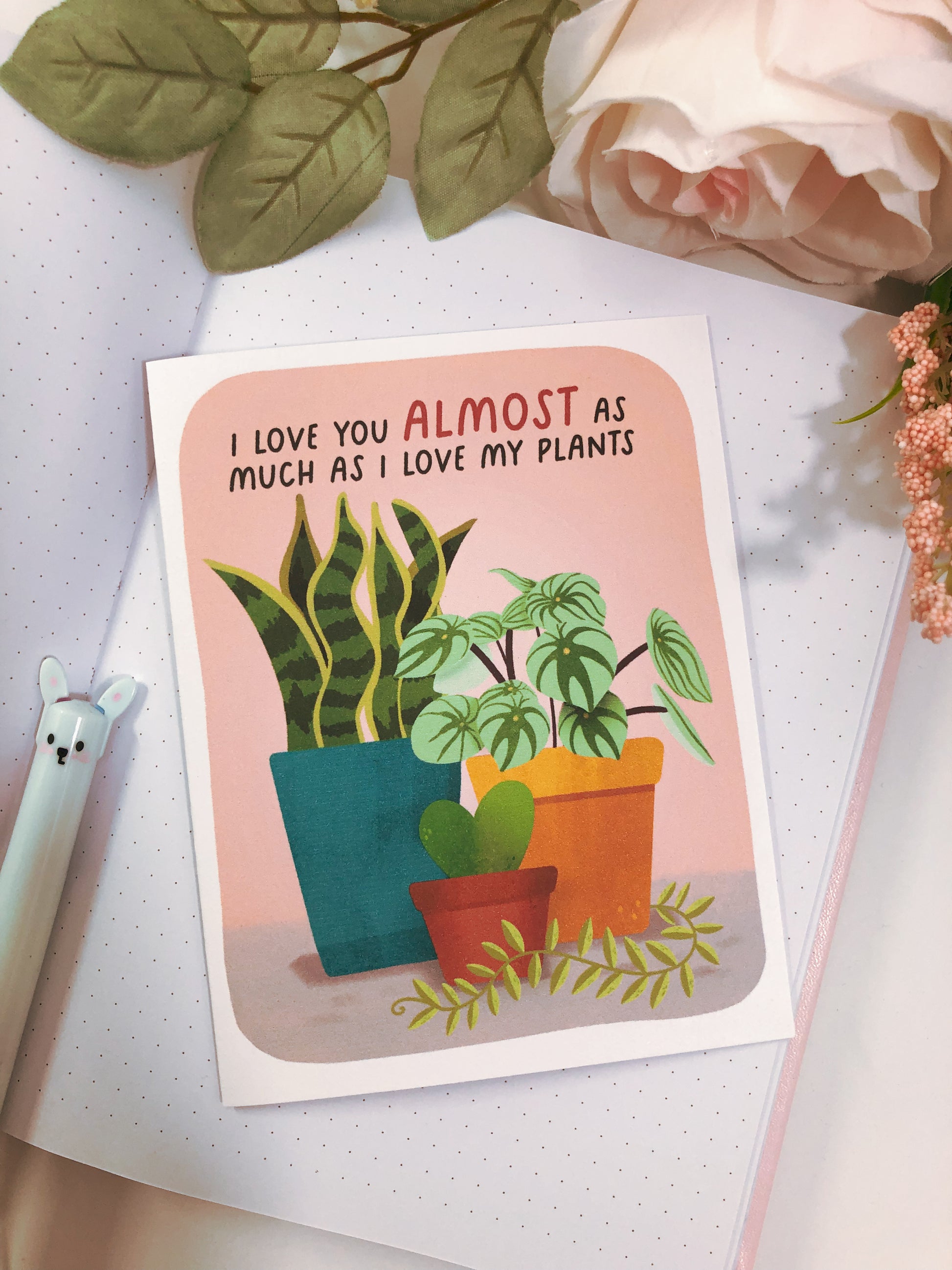 succulent valentine's day card I Love You Almost As Much As I Love My Plants Funny Valentine's Day Ca – Happy Little Paper Co