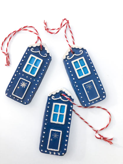 Blue Cottage Ornament