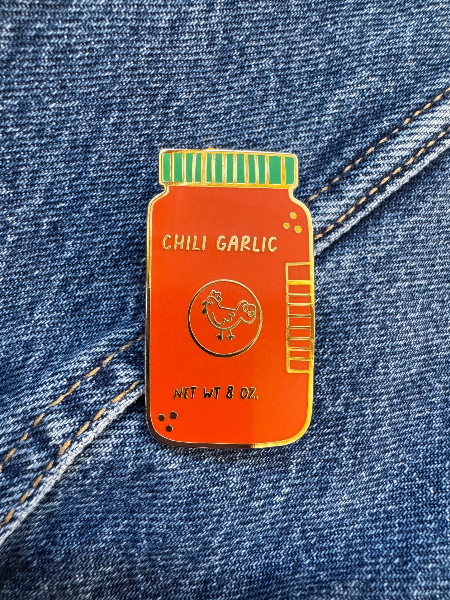 Chili Garlic Sauce Enamel Pin