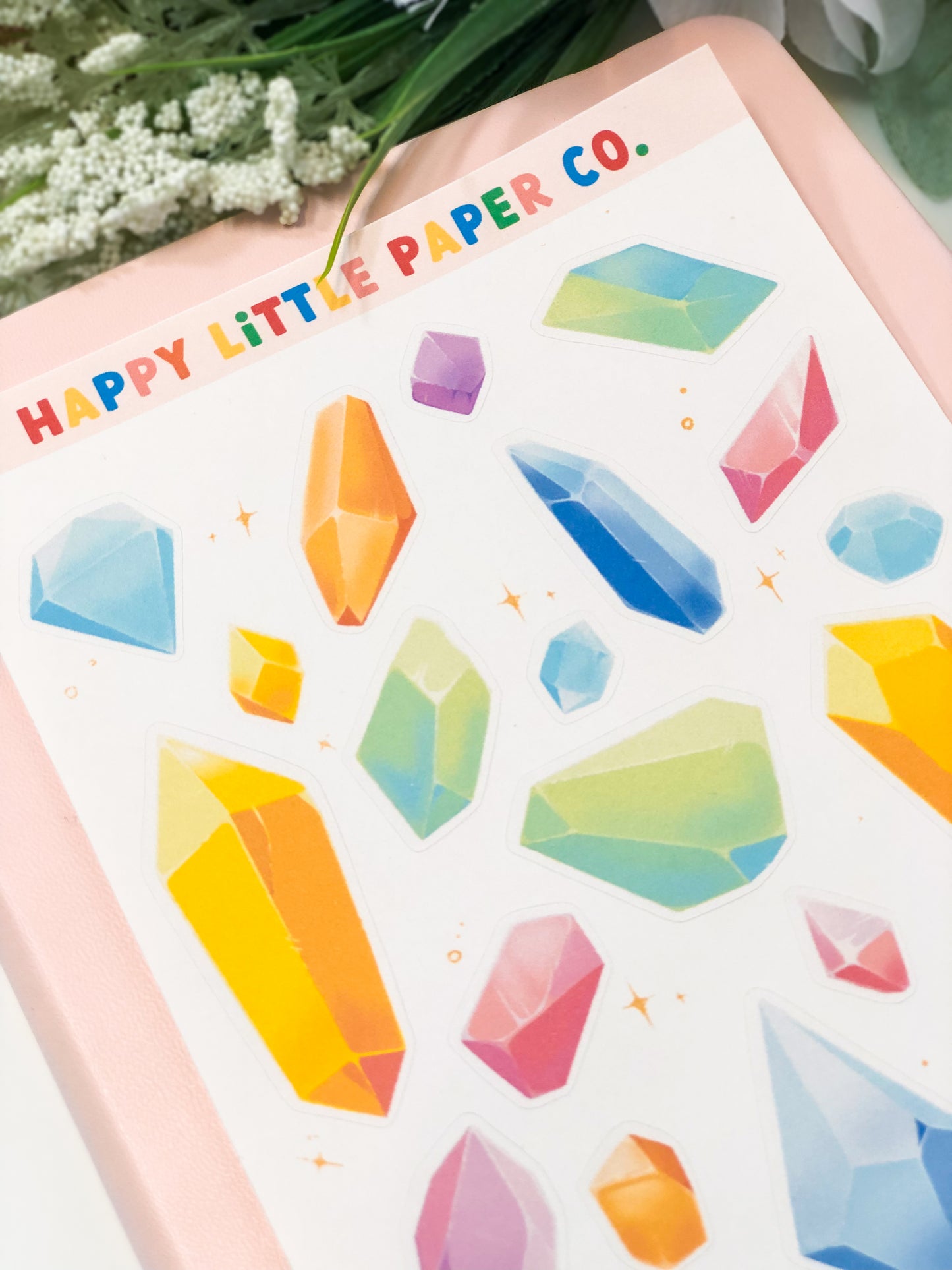 Sticker Sheet-Rainbow Crystals