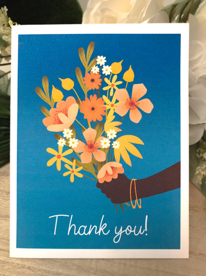 Floral Bouquet Thank You Greeting Card