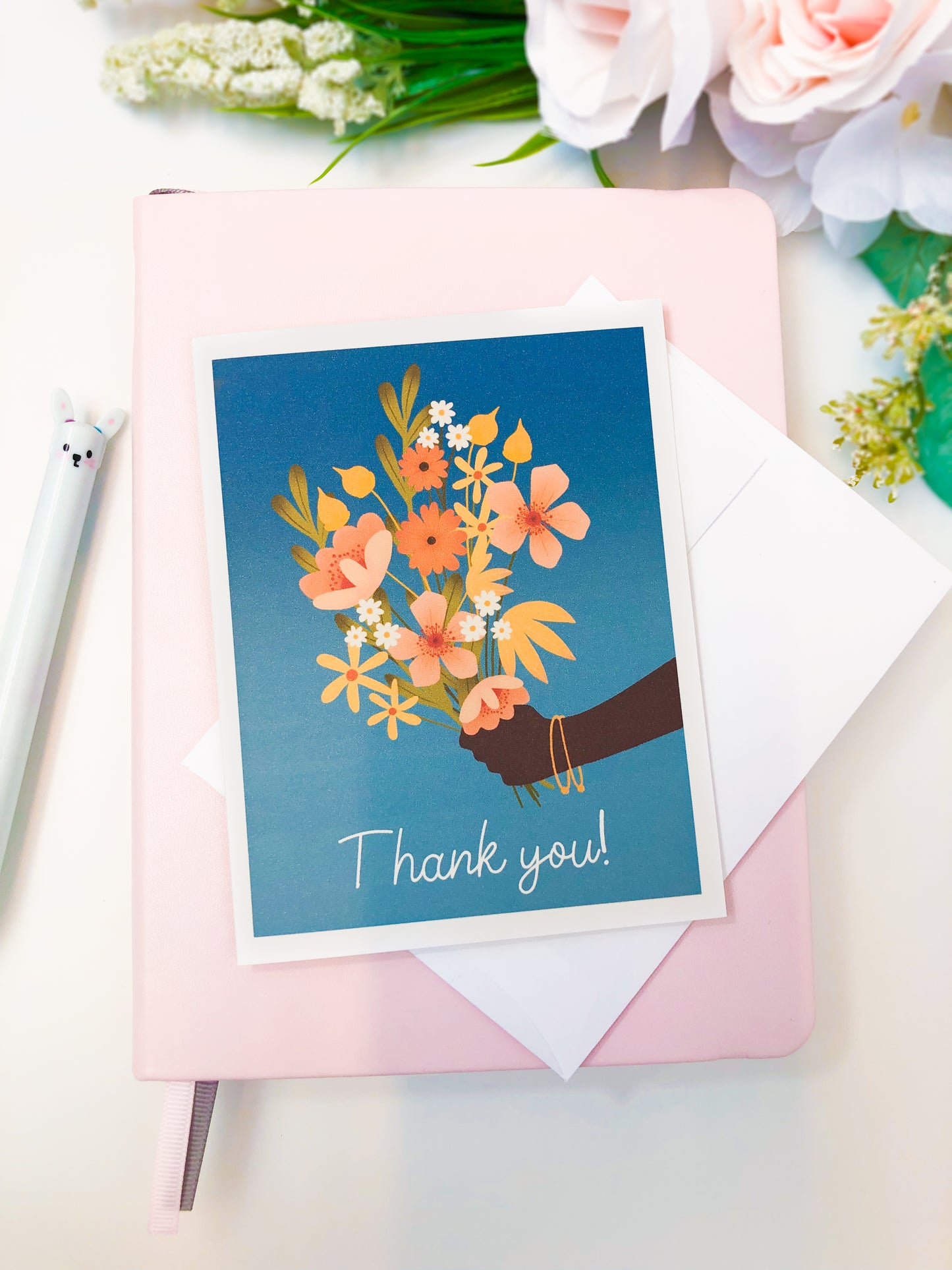 Floral Bouquet Thank You Greeting Card