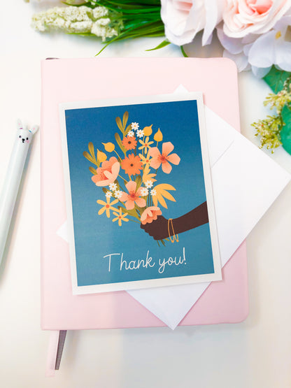 Floral Bouquet Thank You Greeting Card