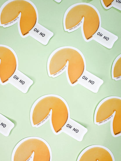 Vinyl Sticker-Oh No Fortune Cookie  (Food, Asian)
