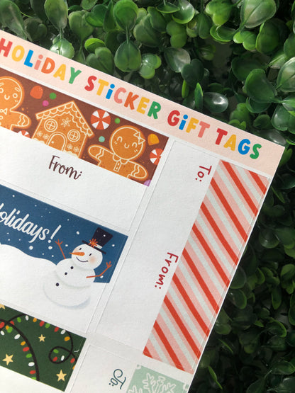 Christmas Holiday Gift Tags Sticker Sheet Style 2