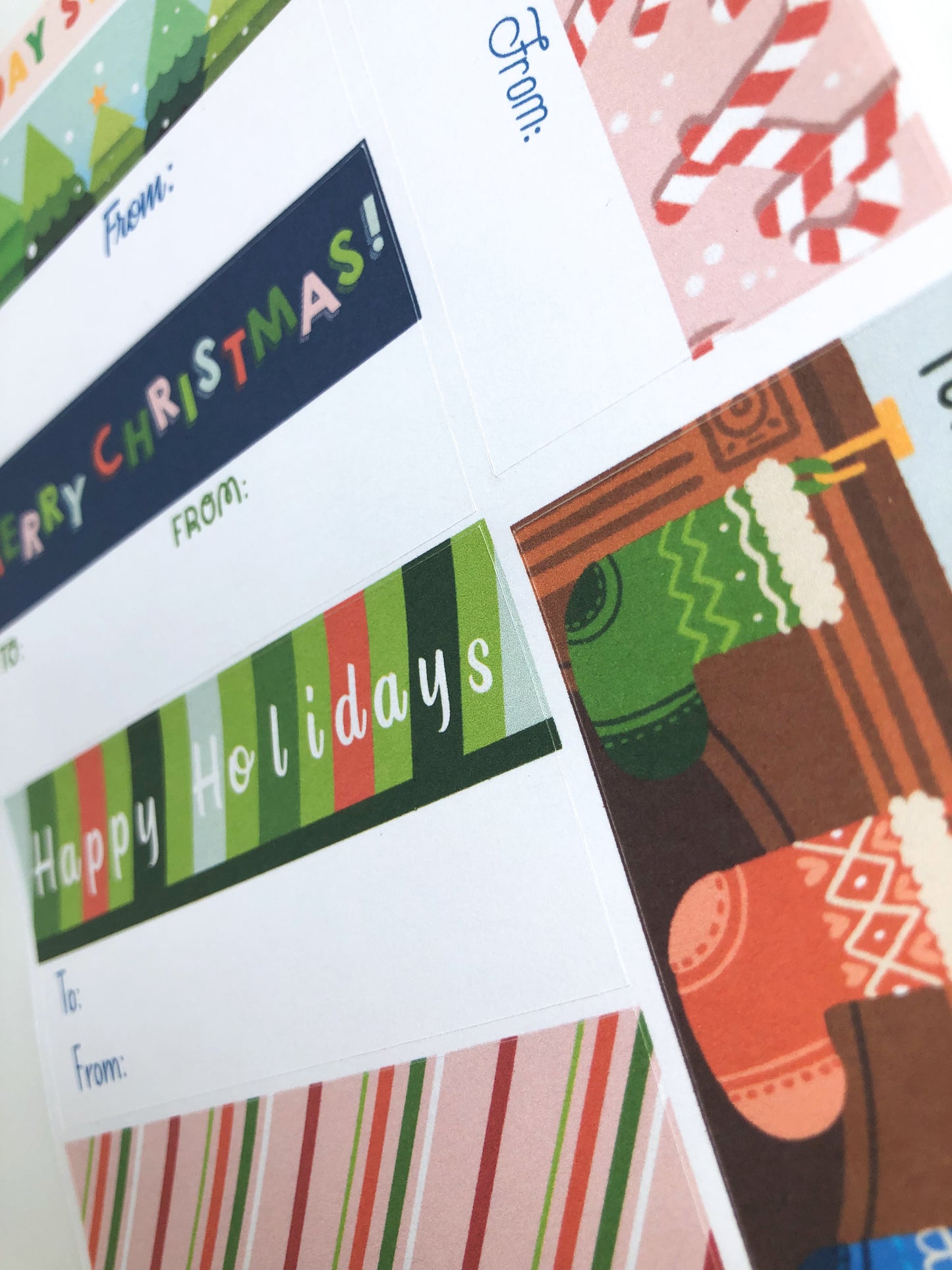 Christmas Holiday Gift Tags Sticker Sheet Style 1
