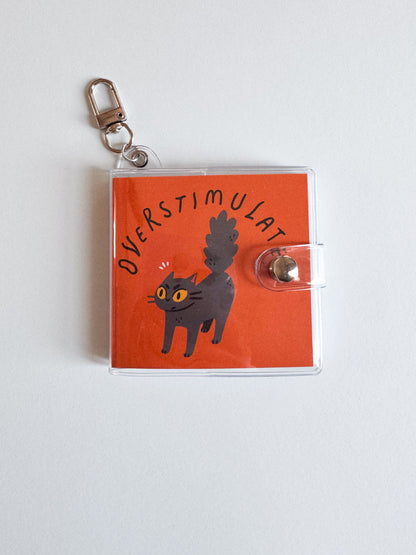 Mini Notebook Bag Charm Keychain - Overstimulated Cat (Funny, Cat, ADHD)