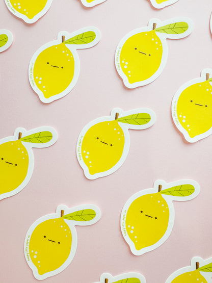 Vinyl Sticker-Sour Lemon (Food, Smiley)
