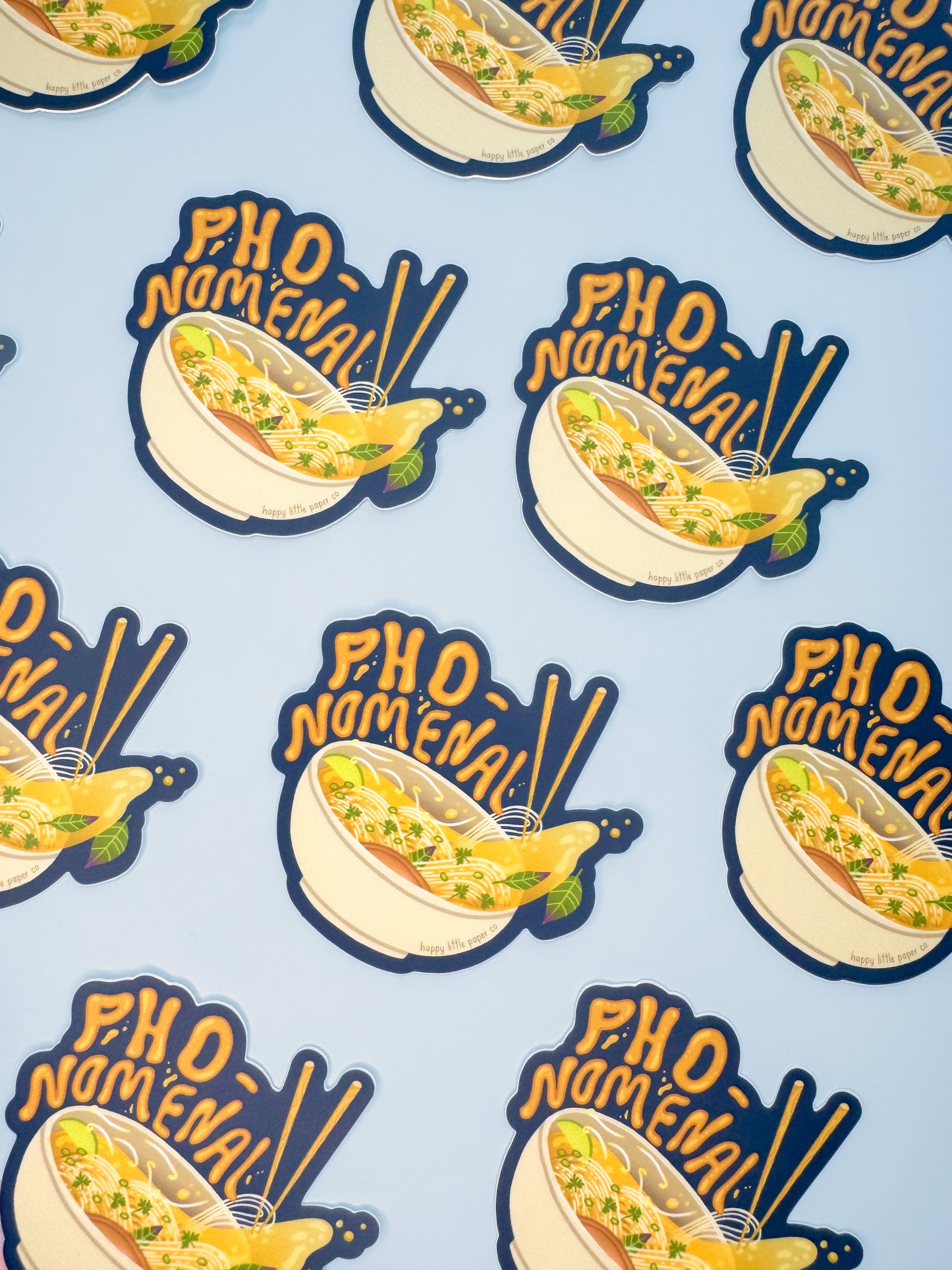 Vinyl Sticker-Pho-nomenal (Food, Pho, Asian, Noodle, Pun)