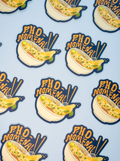 Vinyl Sticker-Pho-nomenal (Food, Pho, Asian, Noodle, Pun)