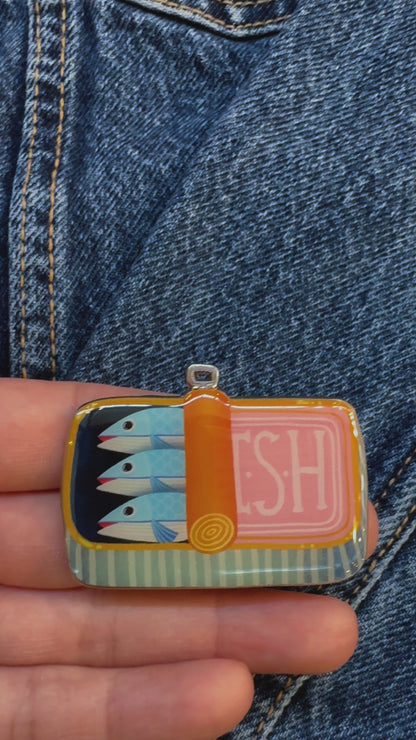 Sardine Enamel Pin