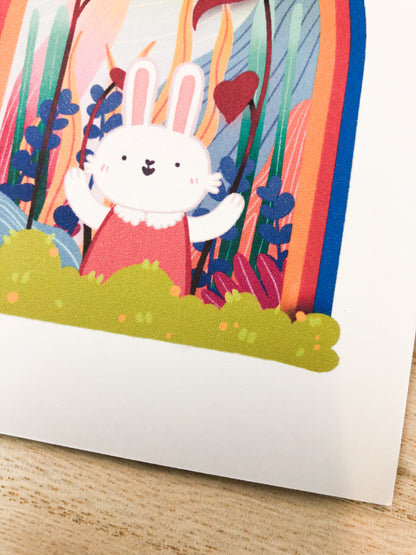 Rainbow Rabbit Greeting Card