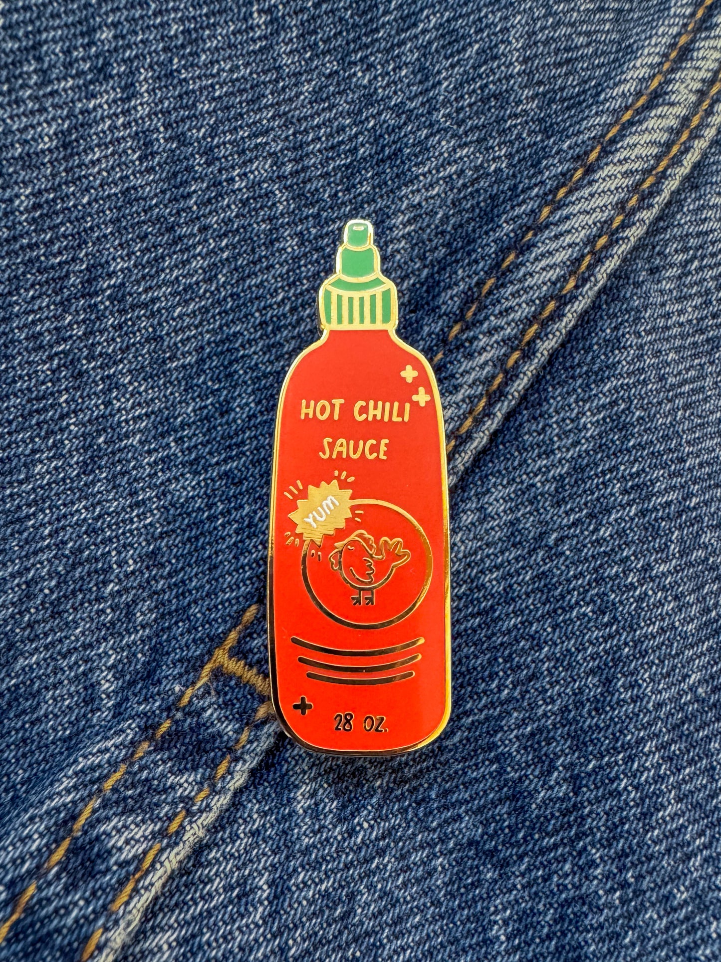 Sriracha Enamel Pin