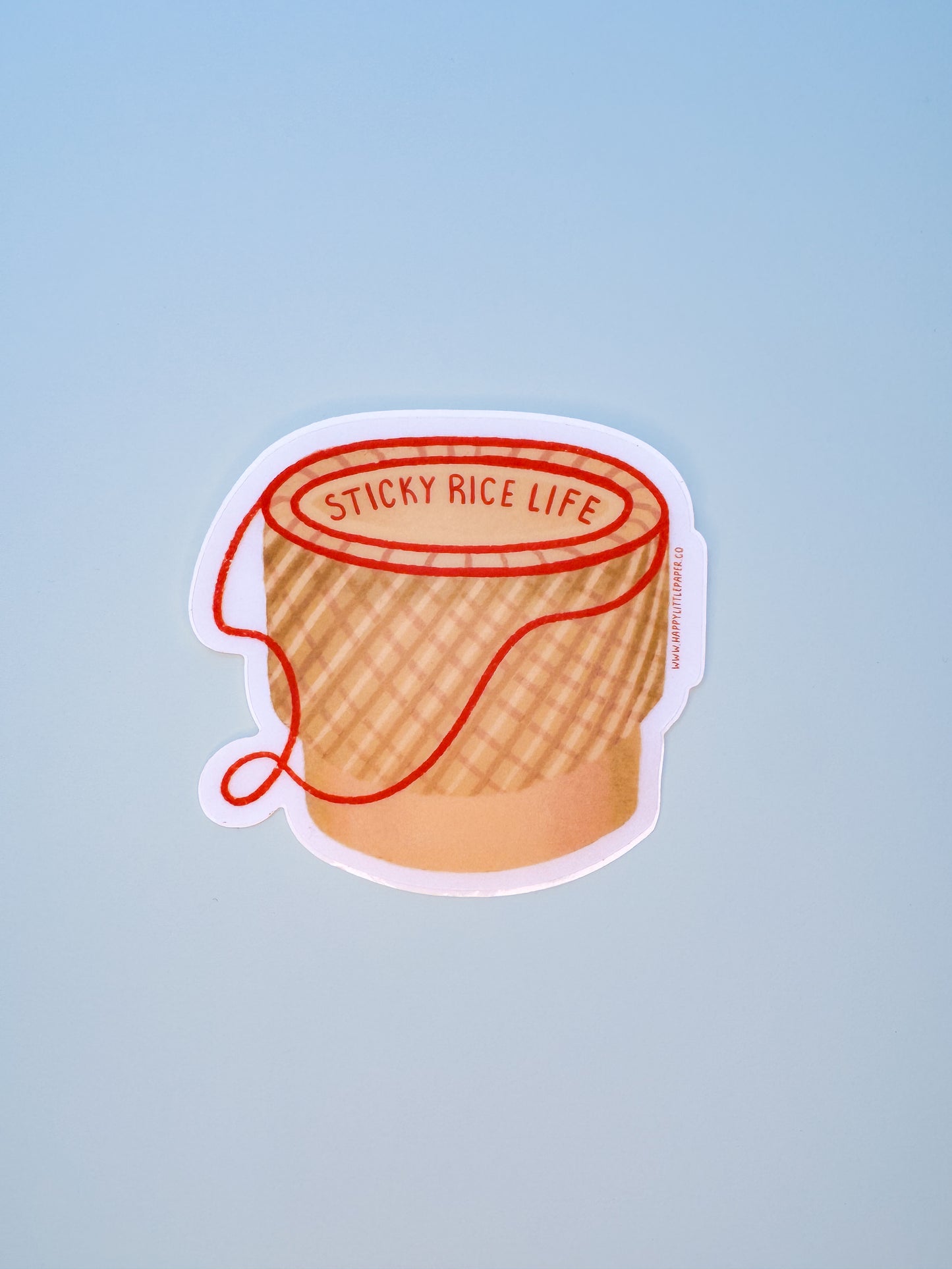 Vinyl Sticker-Sticky Rice Life Basket (Food, Asian)
