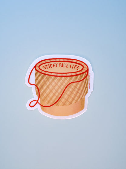 Vinyl Sticker-Sticky Rice Life Basket (Food, Asian)