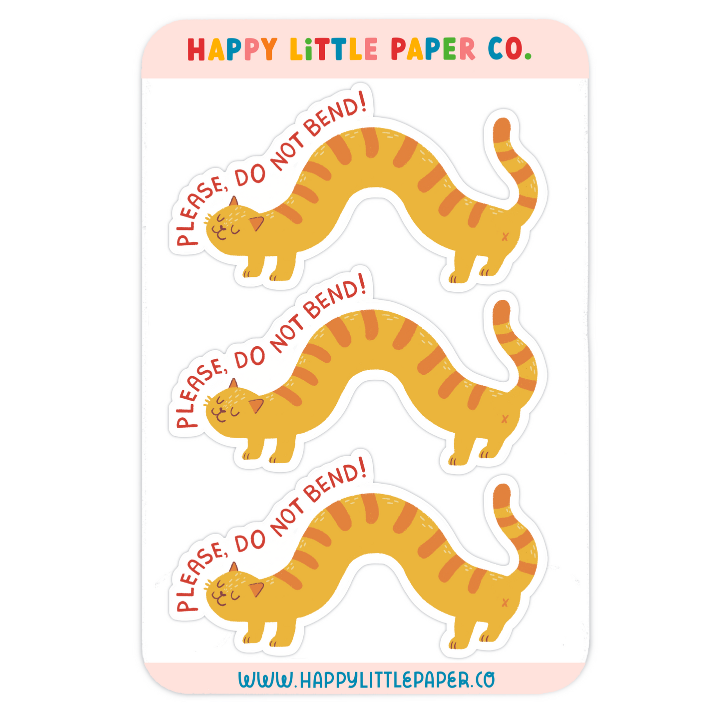 Transparent Do Not Bend Tabby Cat Sticker