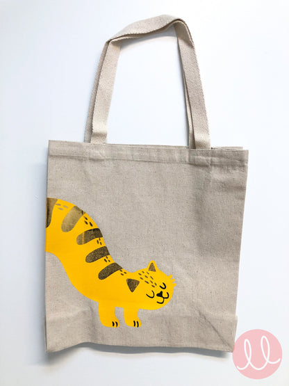 Wraparound Tabby Cat Canvas Tote