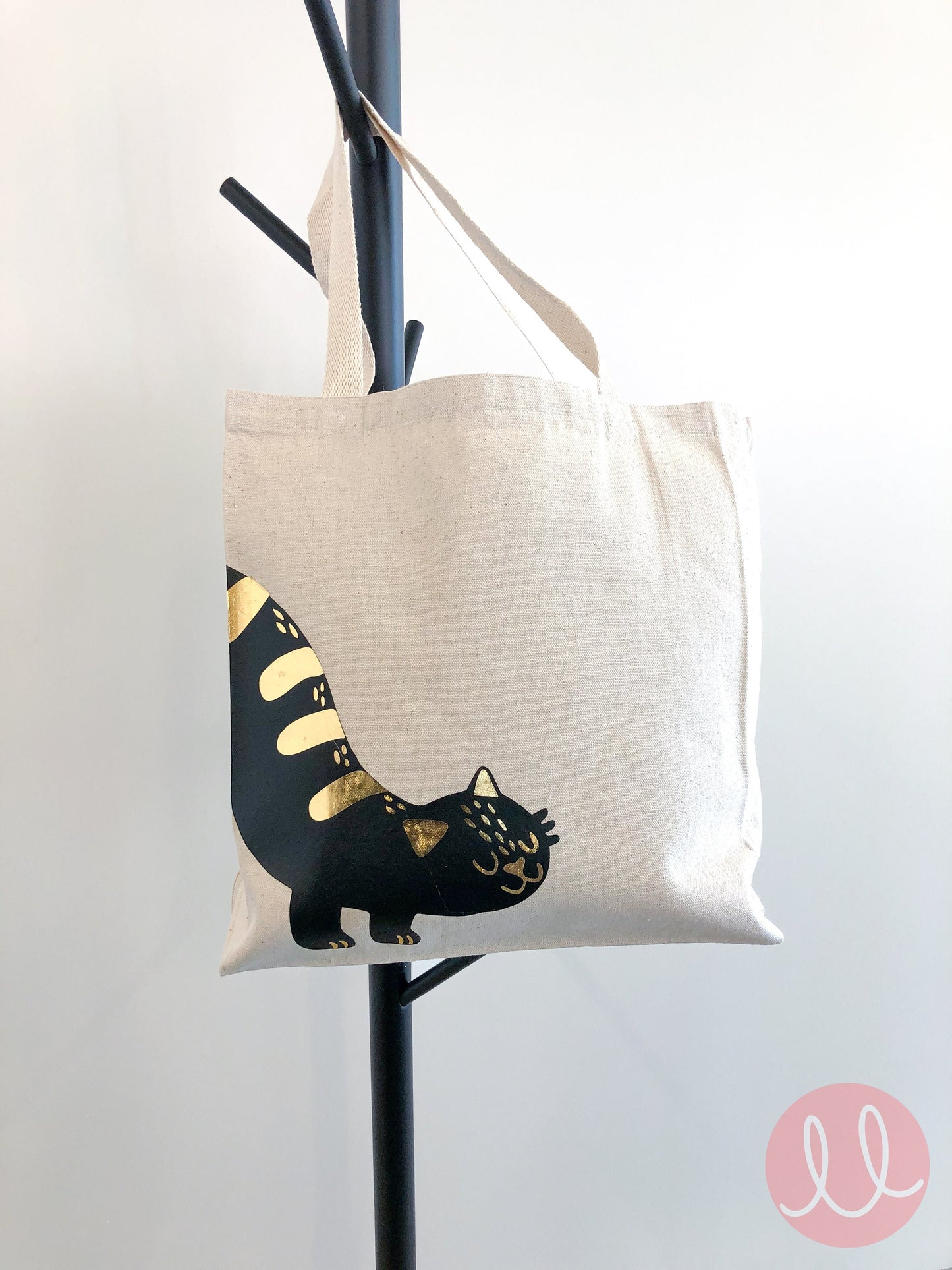 Wraparound Black Cat Canvas Tote