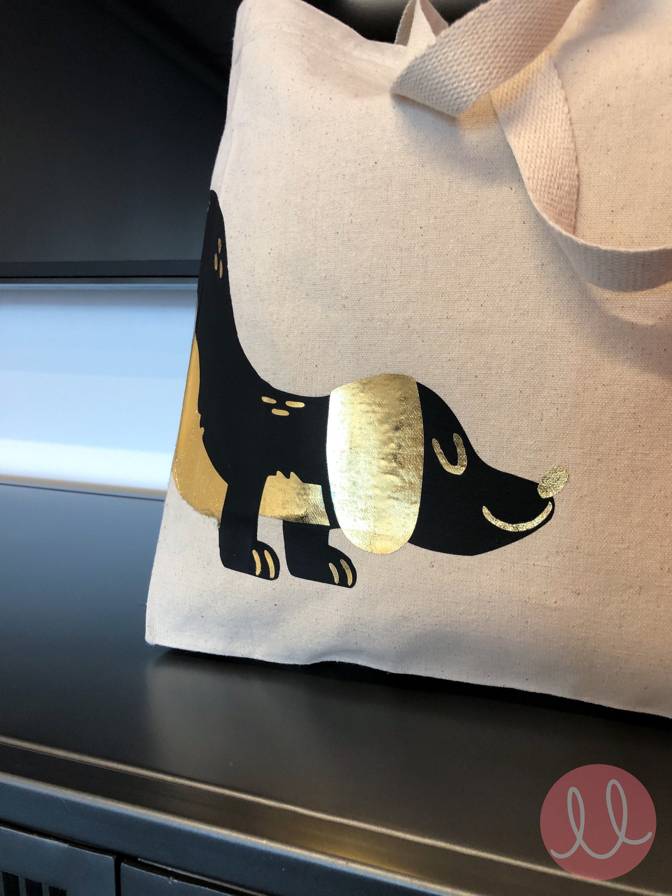 Black dog tote on sale bag