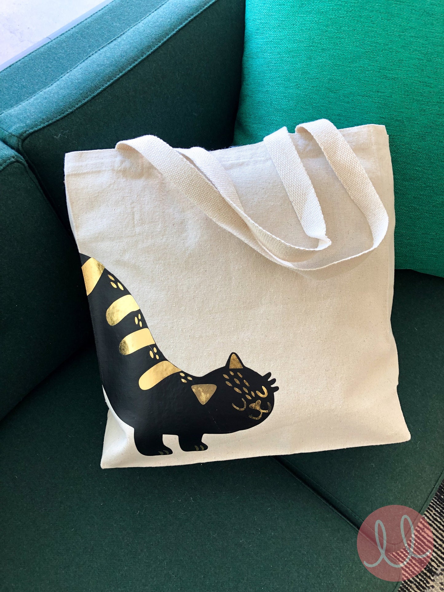 Wraparound Black Cat Canvas Tote